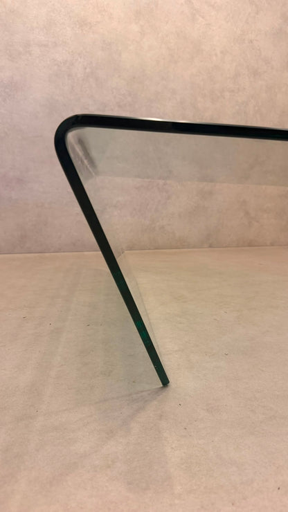 Italienischer Couchtisch Coffee Table aus gebogenem Klarglas