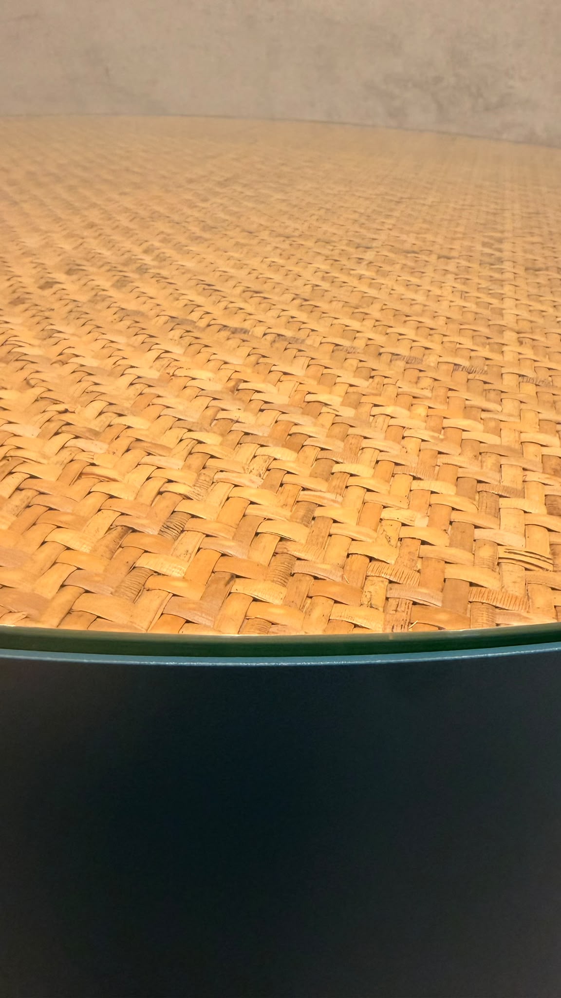 La Redoute Intérieurs Couchtisch RIMEL Petrol-Blau & Rattan