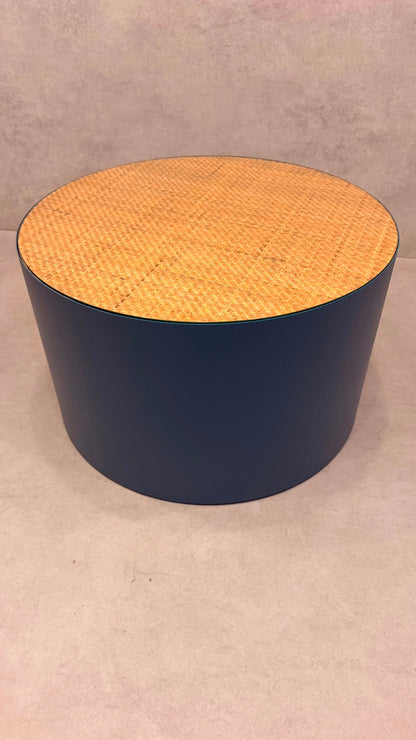 La Redoute Intérieurs Couchtisch RIMEL Petrol-Blau & Rattan