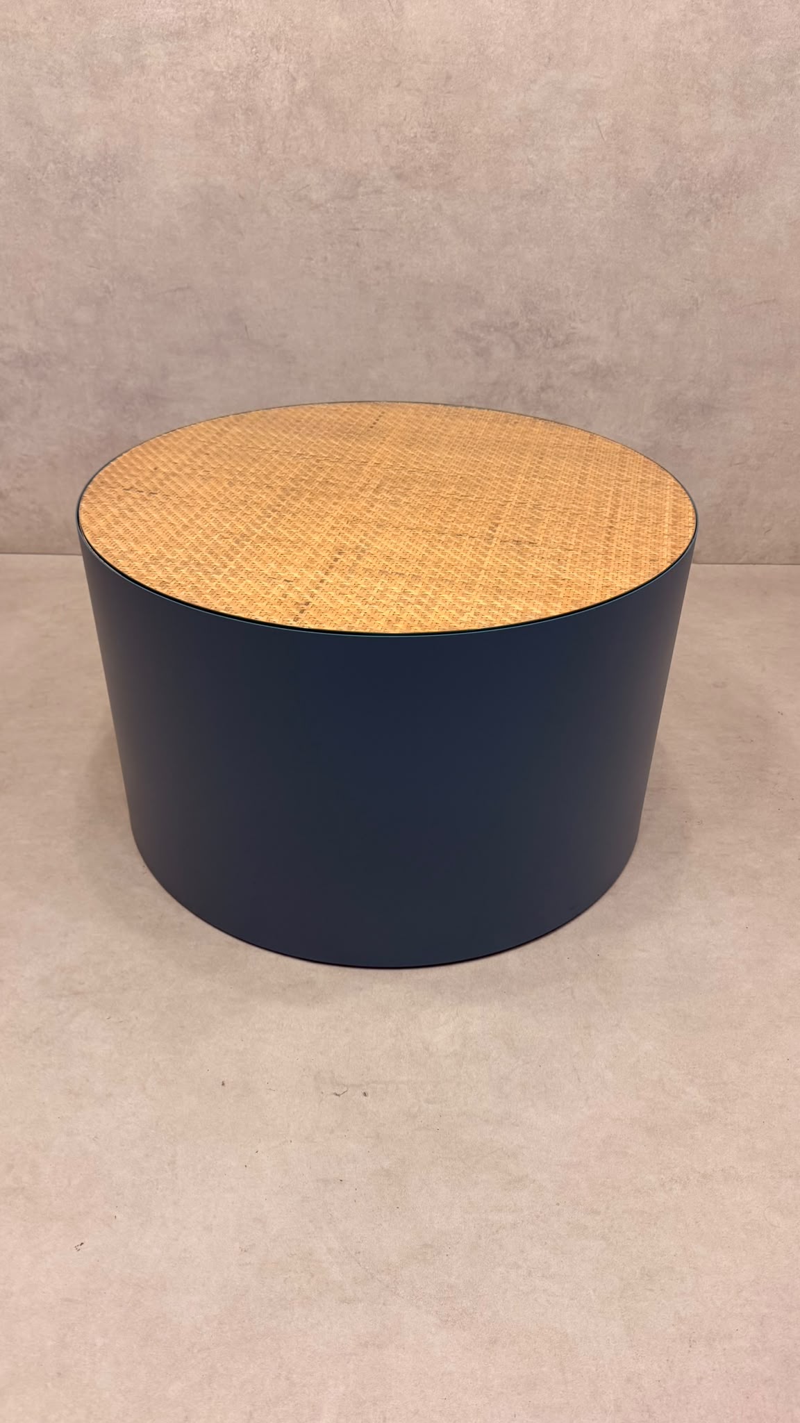 La Redoute Intérieurs Couchtisch RIMEL Petrol-Blau & Rattan