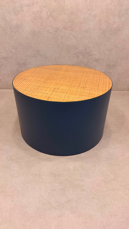 La Redoute Intérieurs Couchtisch RIMEL Petrol-Blau & Rattan