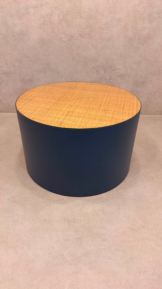 La Redoute Intérieurs Couchtisch RIMEL Petrol-Blau & Rattan