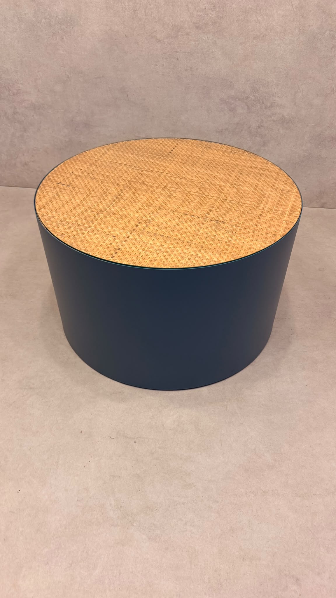 La Redoute Intérieurs Couchtisch RIMEL Petrol-Blau & Rattan