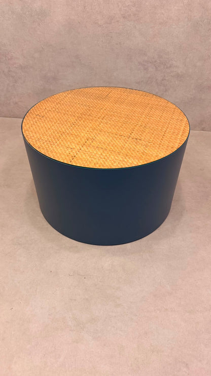 La Redoute Intérieurs Couchtisch RIMEL Petrol-Blau & Rattan