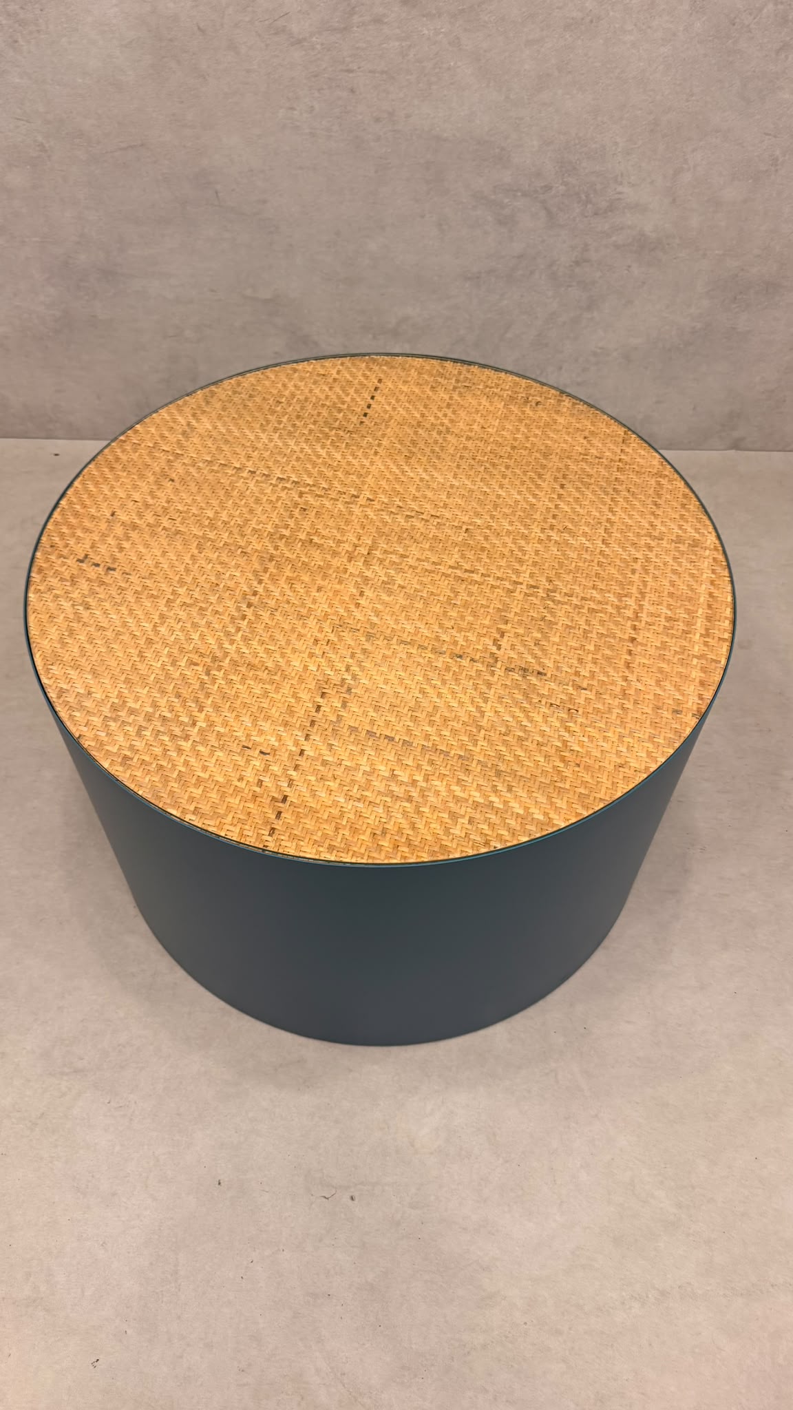 La Redoute Intérieurs Couchtisch RIMEL Petrol-Blau & Rattan