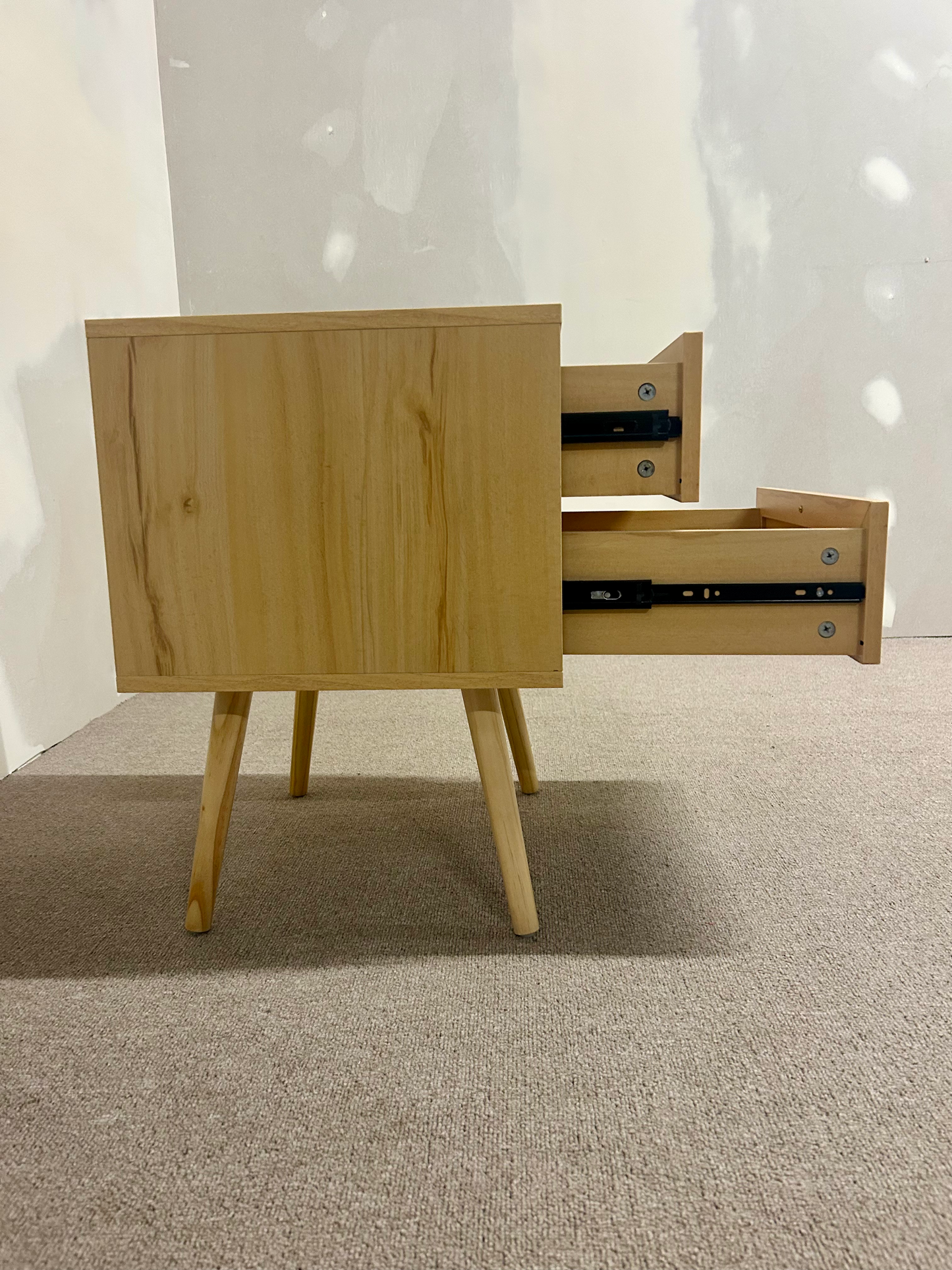 Nachttisch mit 2 Schubladen aus Rattan Boho PEROTE